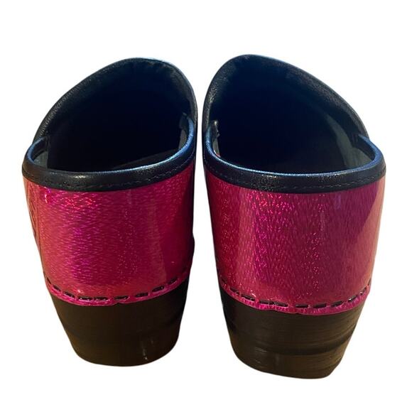 Sanita Danish Work Clog Womens EUR 38 US 7.5/8 Sparkle Pink Nurse Chef Dr - Picture 6 of 9